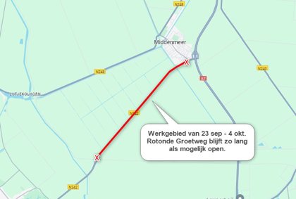 Asfaltwerkzaamheden N242 Alkmaarseweg van 23 september t/m 4 oktober 2024 - gemeente Hollands Kroon