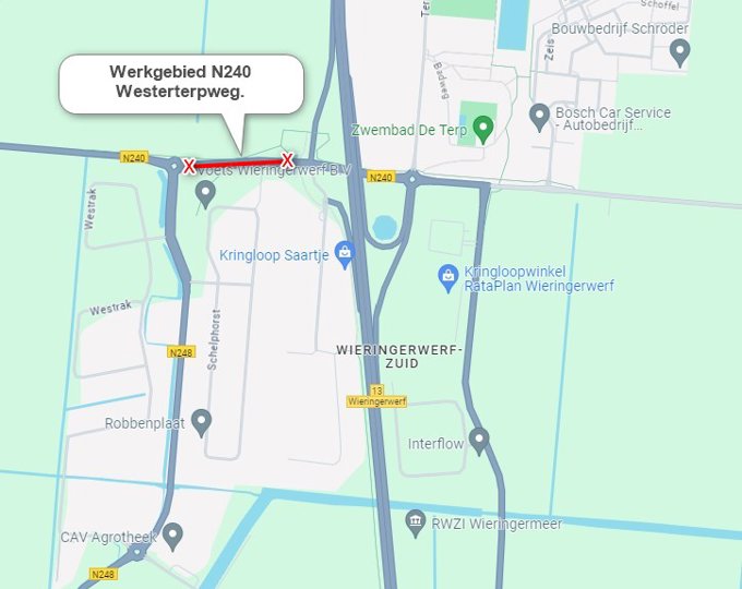 Brugonderhoud op N240 Westerterpweg van 2 t/m 4 september 2024 - gemeente Hollands Kroon