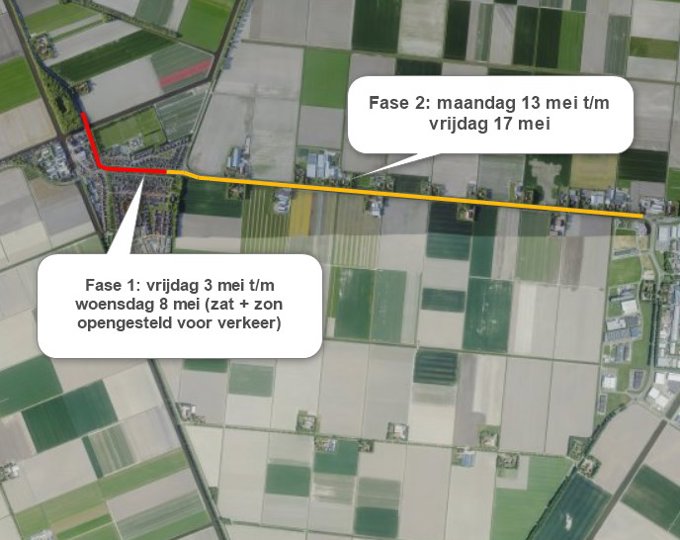 Asfaltwerkzaamheden N240 Slootdorp tussen 3 en 17 mei 2024 - gemeente Hollands Kroon Asfaltwerkzaamheden N240 Slootdorp tussen 3 en 17 mei 2024 - gemeente Hollands Kroon