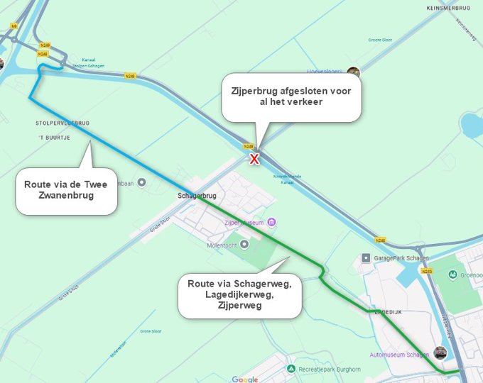Zijperbrug gestremd van 28 september t/m 4 oktober 2025 i.v.m. werkzaamheden - gemeente Schagen 